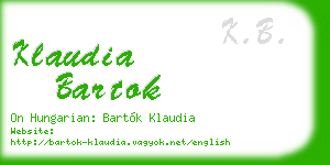 klaudia bartok business card